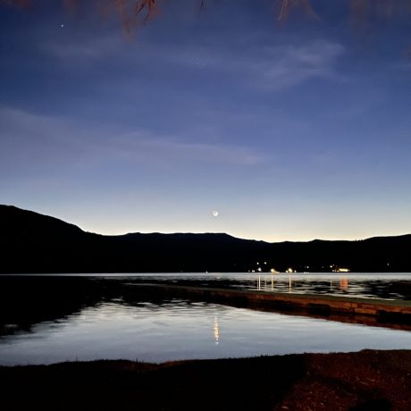 Lake at night image