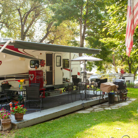 All RV sites include full hookups with 30 or 50 AMP electricity, water, and sewer, plus compacted pads for easy setup.